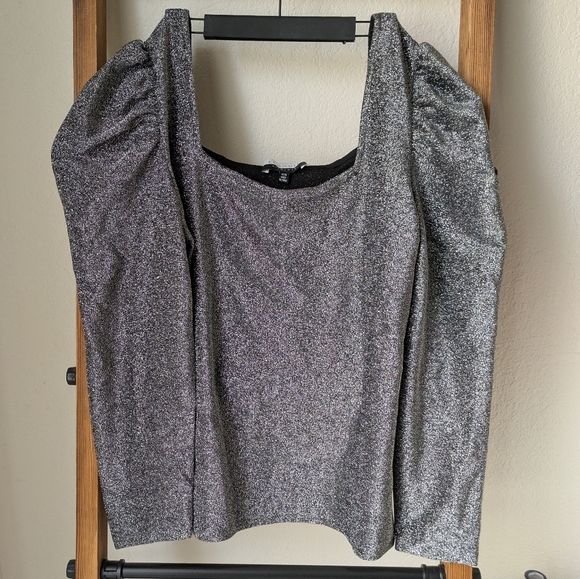 NWT Eloquii Elements Women's Silver Shining Top - Size 18/20 - Picture 1 of 5